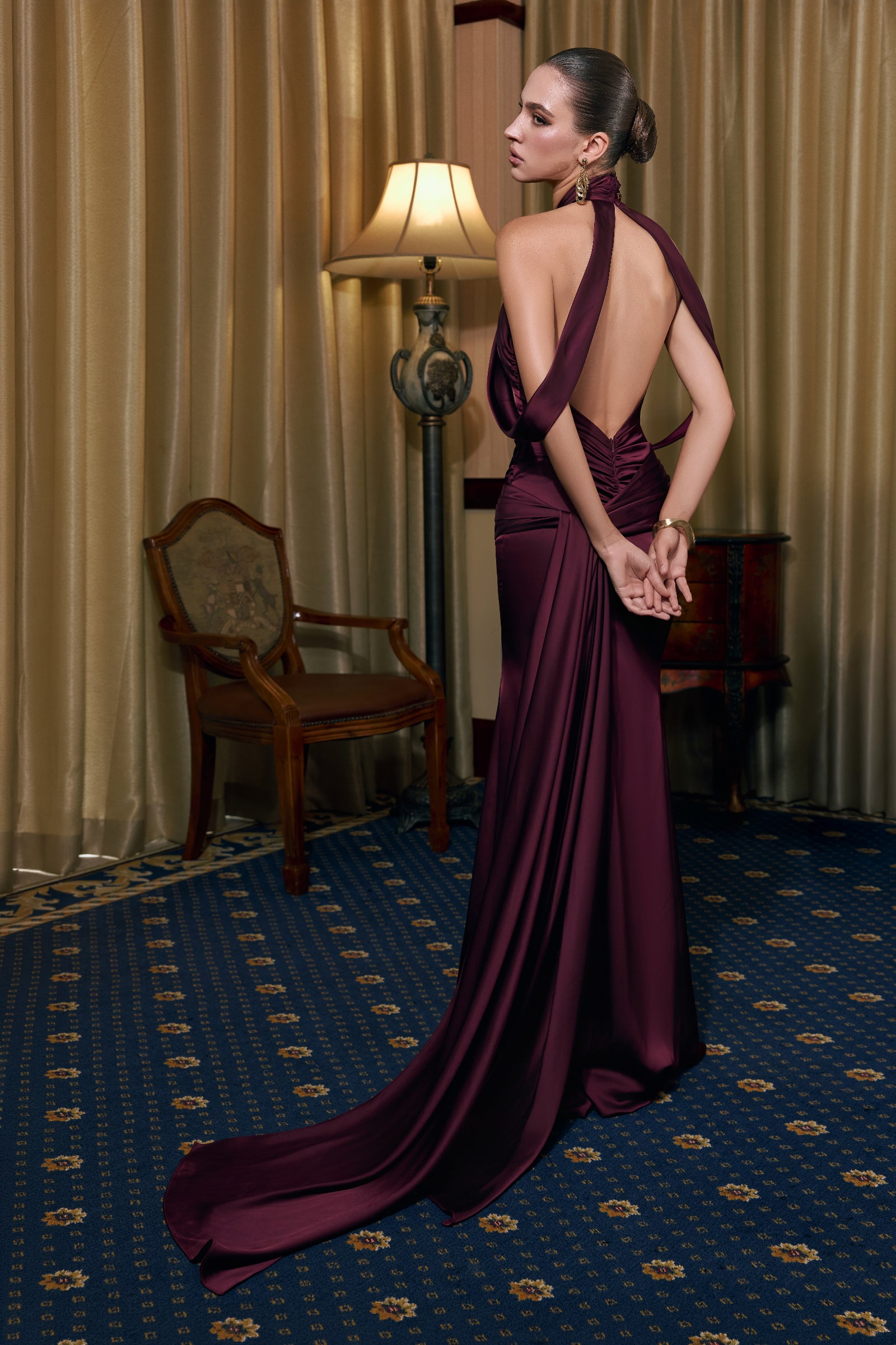 Élan Halter Maxi Dress