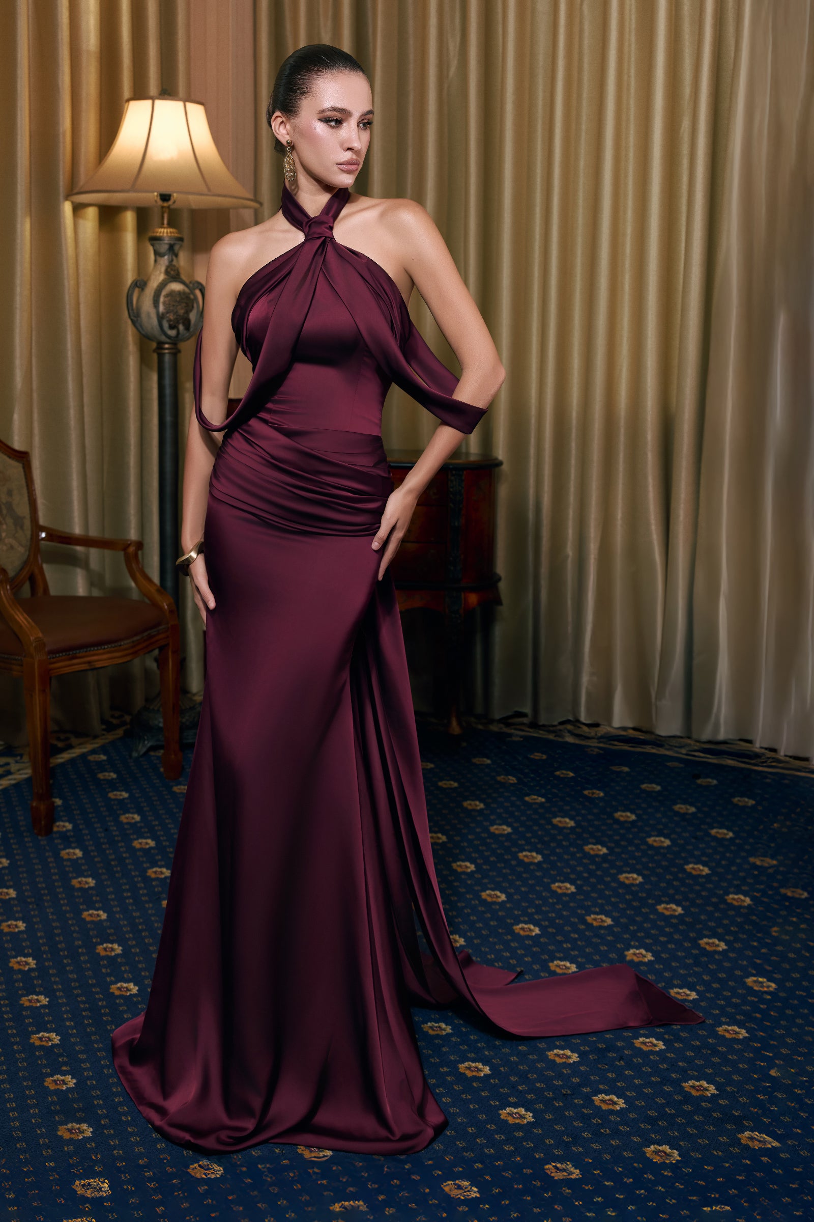 Élan Halter Maxi Dress