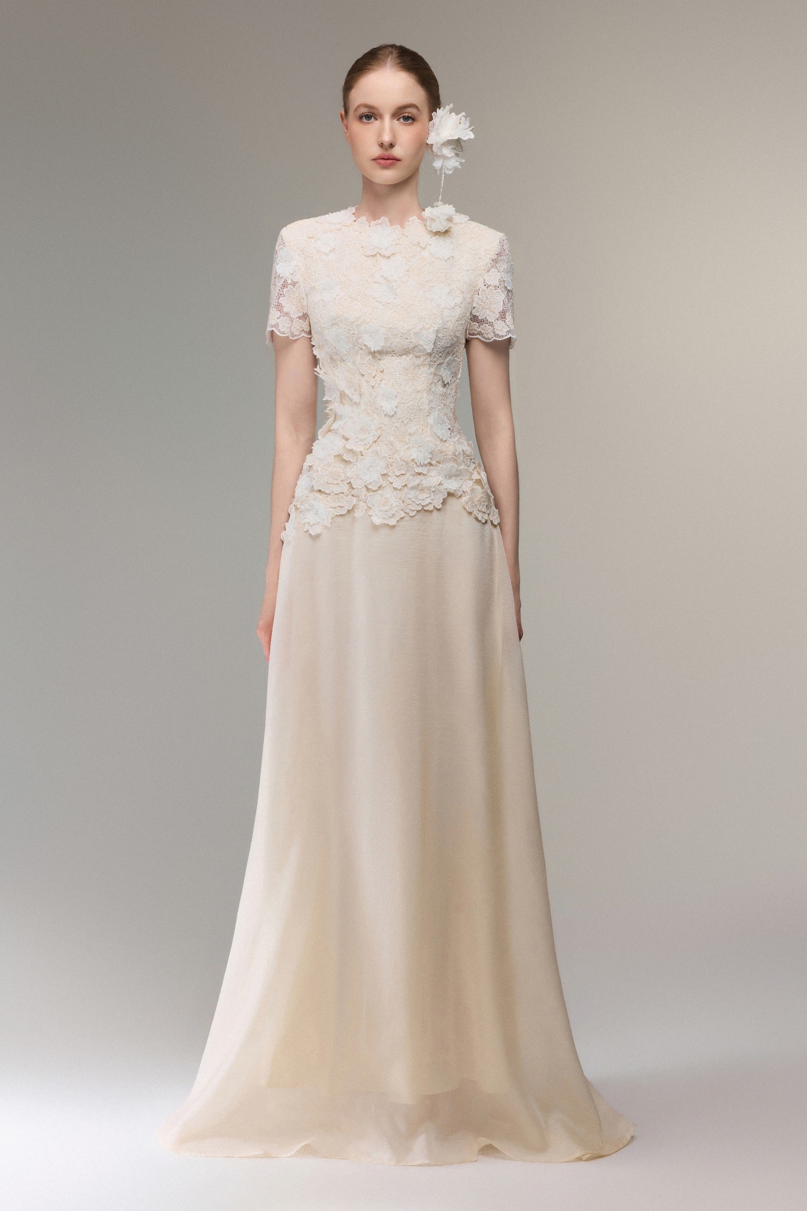 Women's Élan Applique Maxi Dress Cream S/M/L/Customize MEAN BLVD, Cream / S