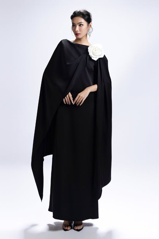 Elara Boat Neck Applique Maxi Dress - MEAN BLVD