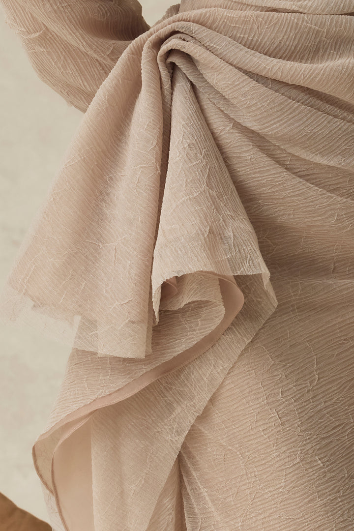 Elarion Asymmetric Neck Ruffle Midi Dress - MEAN BLVD