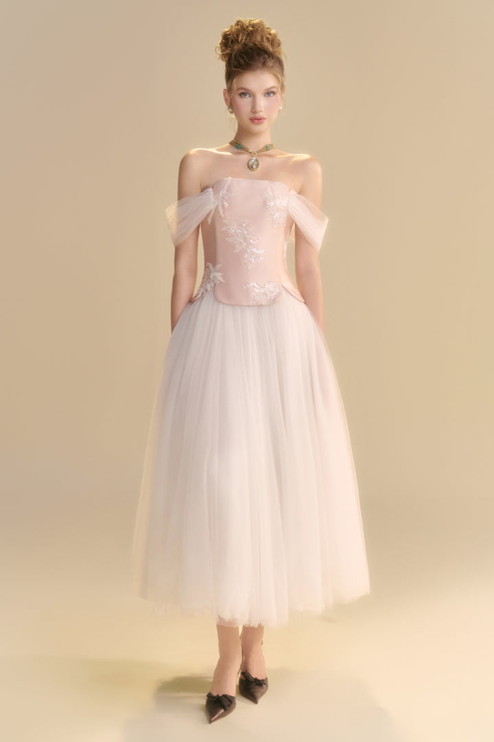 Elarose Off-Shoulder Sequin Midi Dress - MEAN BLVD