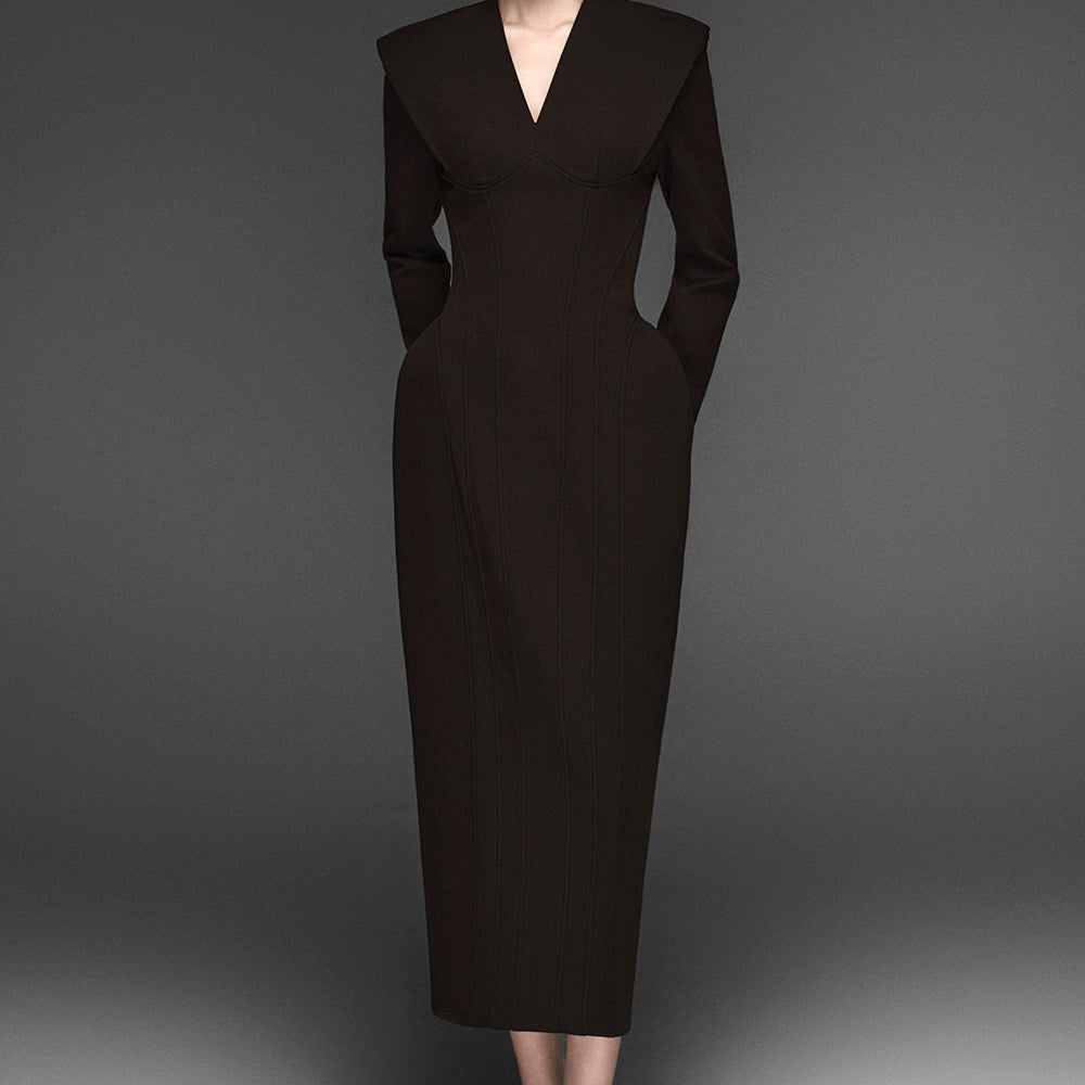 Eleanor V-Neck Midi Dress - MEAN BLVD