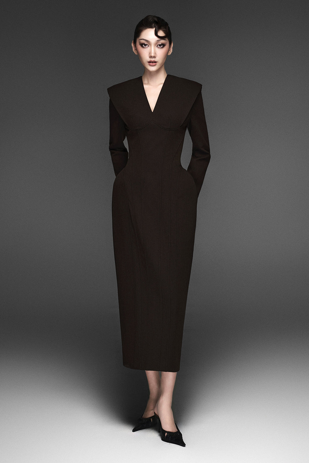 eleanor midi dress Eleanor A-line Midi Dress Black / XS