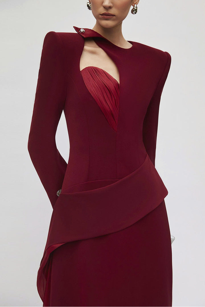 Elenor II Sheath Draped Maxi Dress - MEAN BLVD