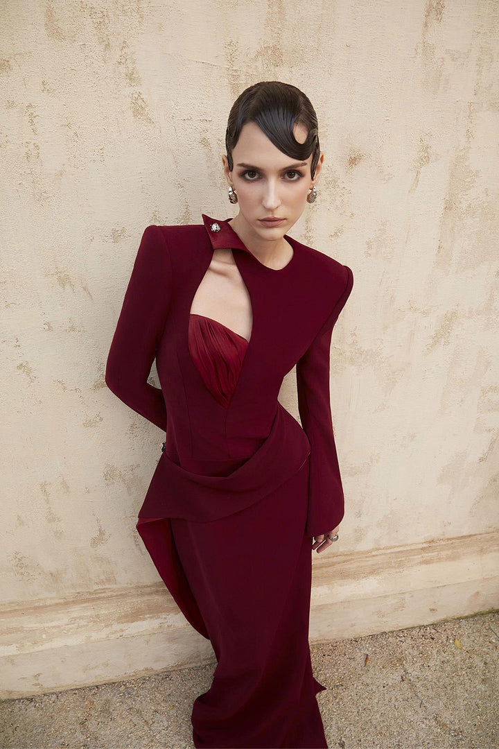 Elenor II Sheath Draped Maxi Dress - MEAN BLVD