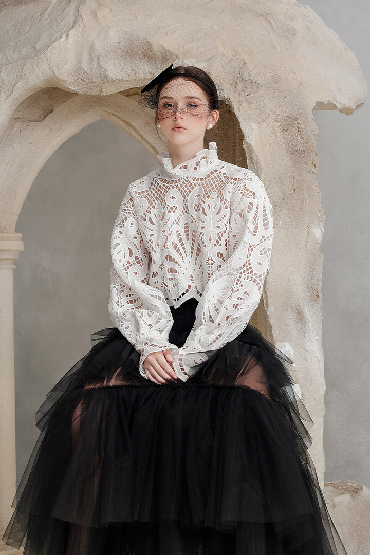 Elina Blouson Embroidery Top - MEAN BLVD