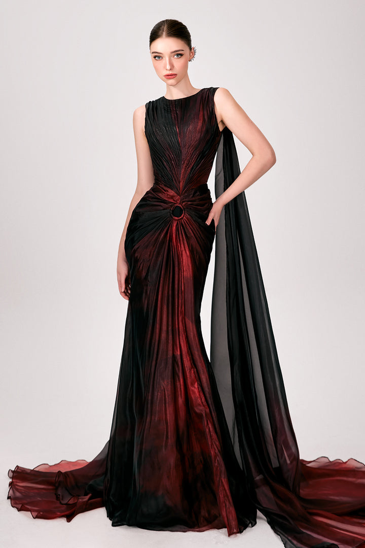 Elina Sheath Draped Maxi Dress - MEAN BLVD