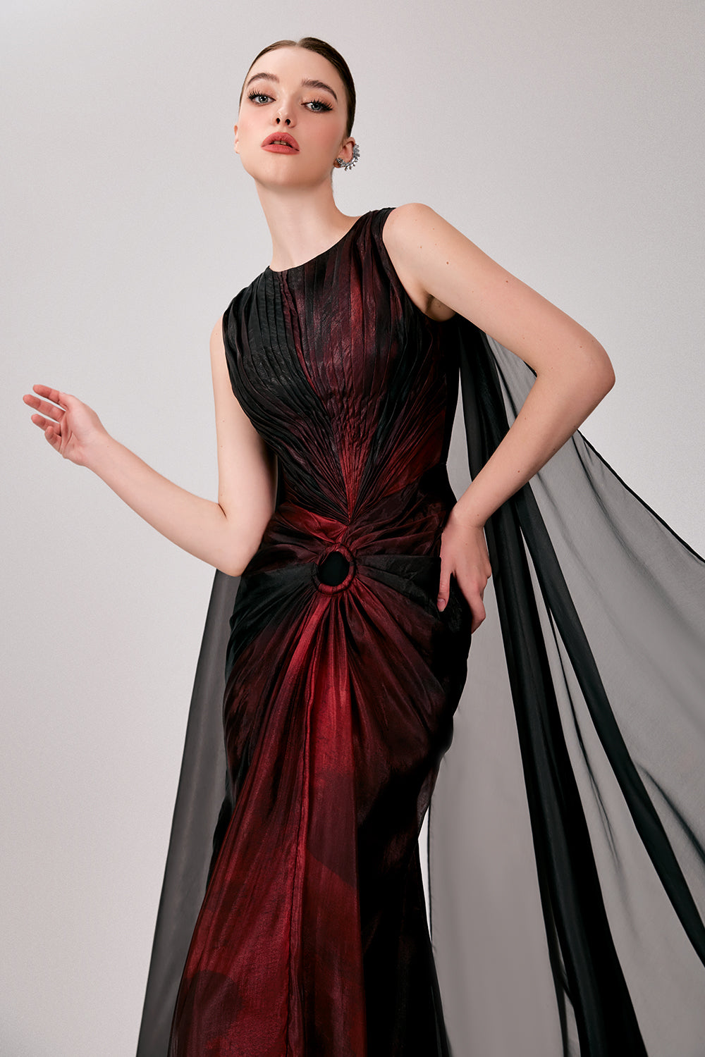 Elina Sheath Draped Maxi Dress - MEAN BLVD