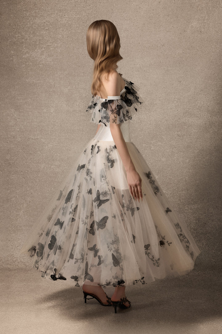 Eliora Crossover Neck Applique Maxi Dress - MEAN BLVD