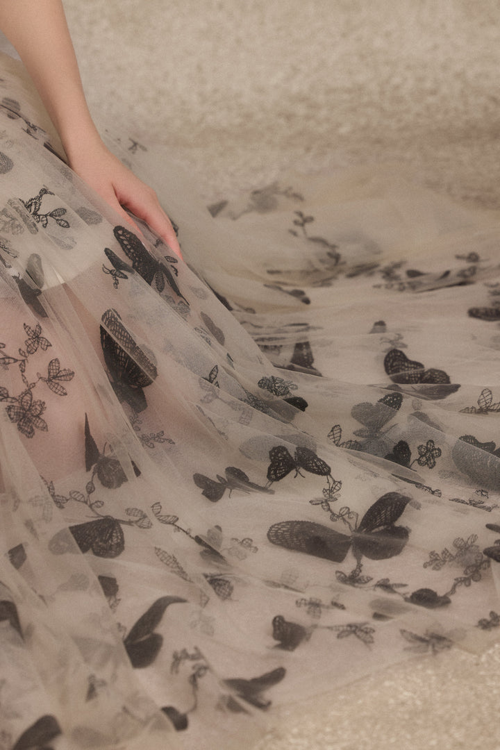 Eliora Crossover Neck Applique Maxi Dress - MEAN BLVD