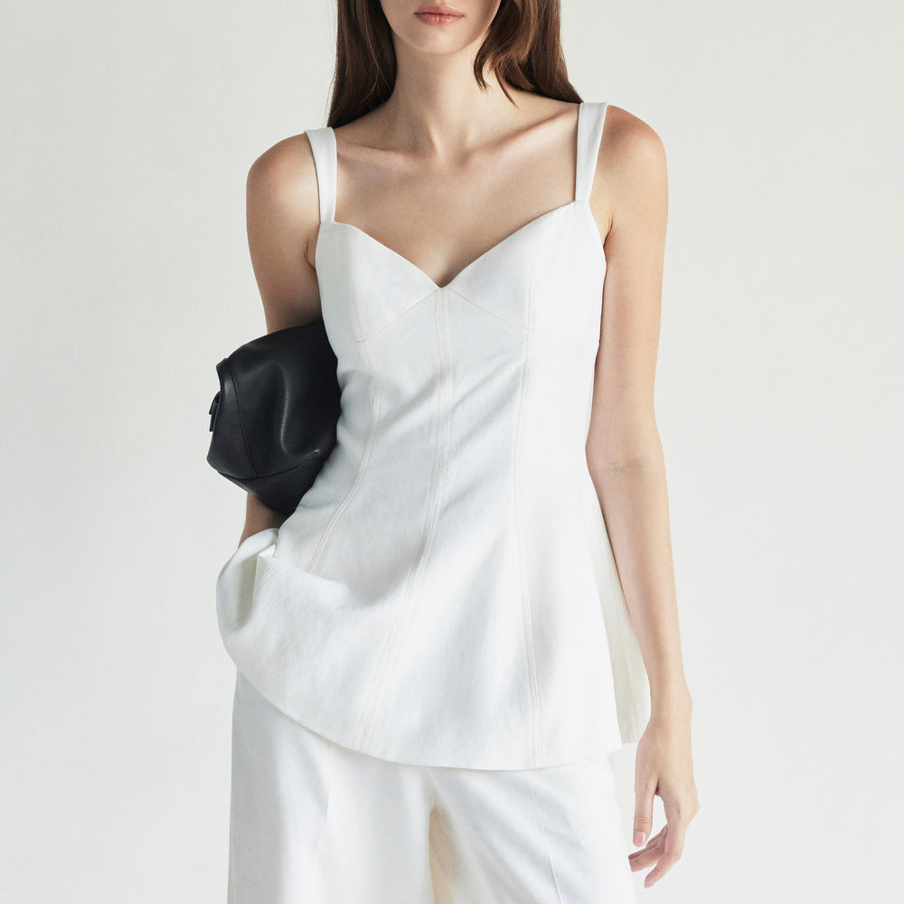 Eliza Peplum Linen Top - MEAN BLVD