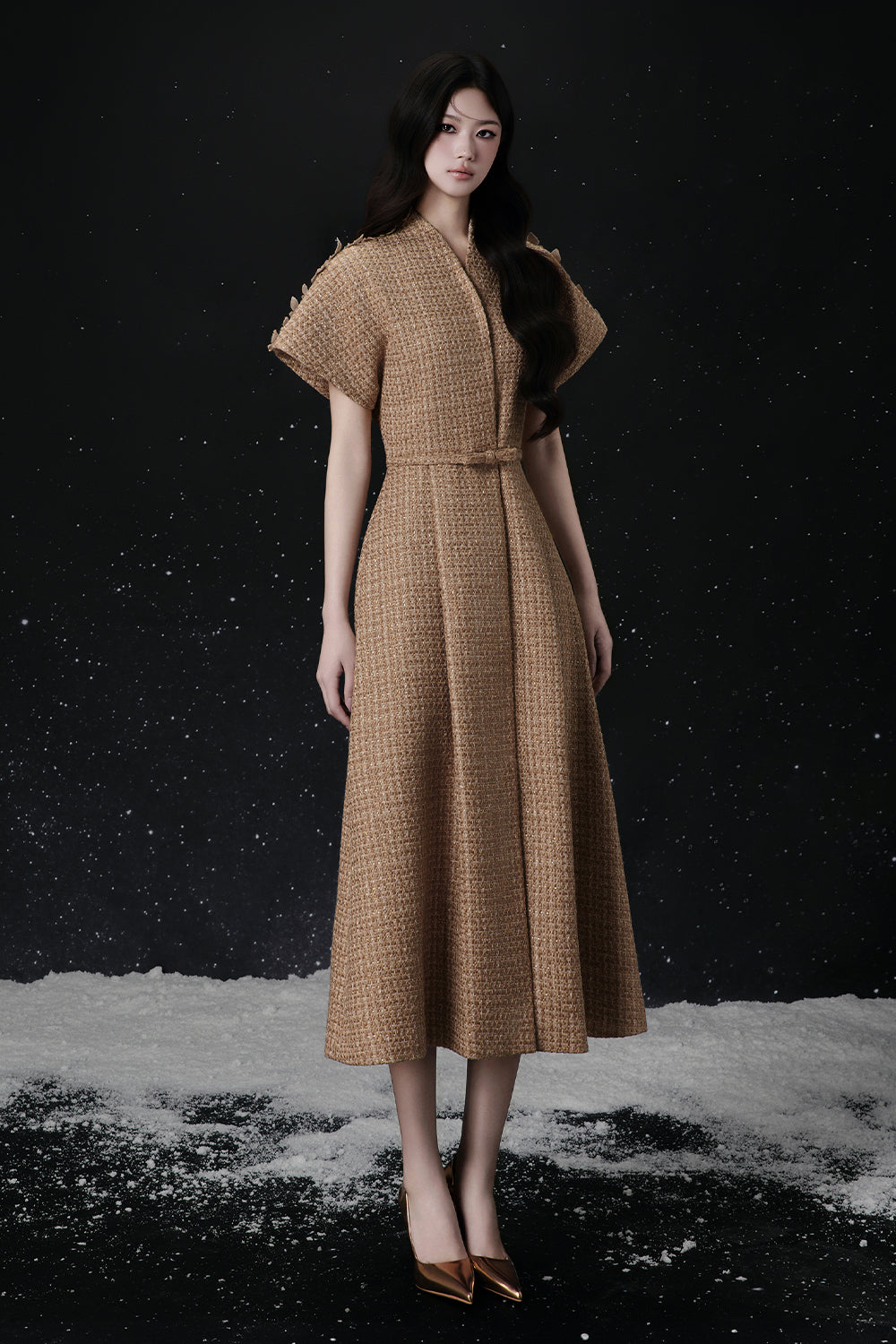 butterfly midi dress Elle Sleeve Golden Brown / XS Met Gala 2024 Dress The Elle Butterfly Sleeve sku_FOP001-Pink-FO Size:10W
