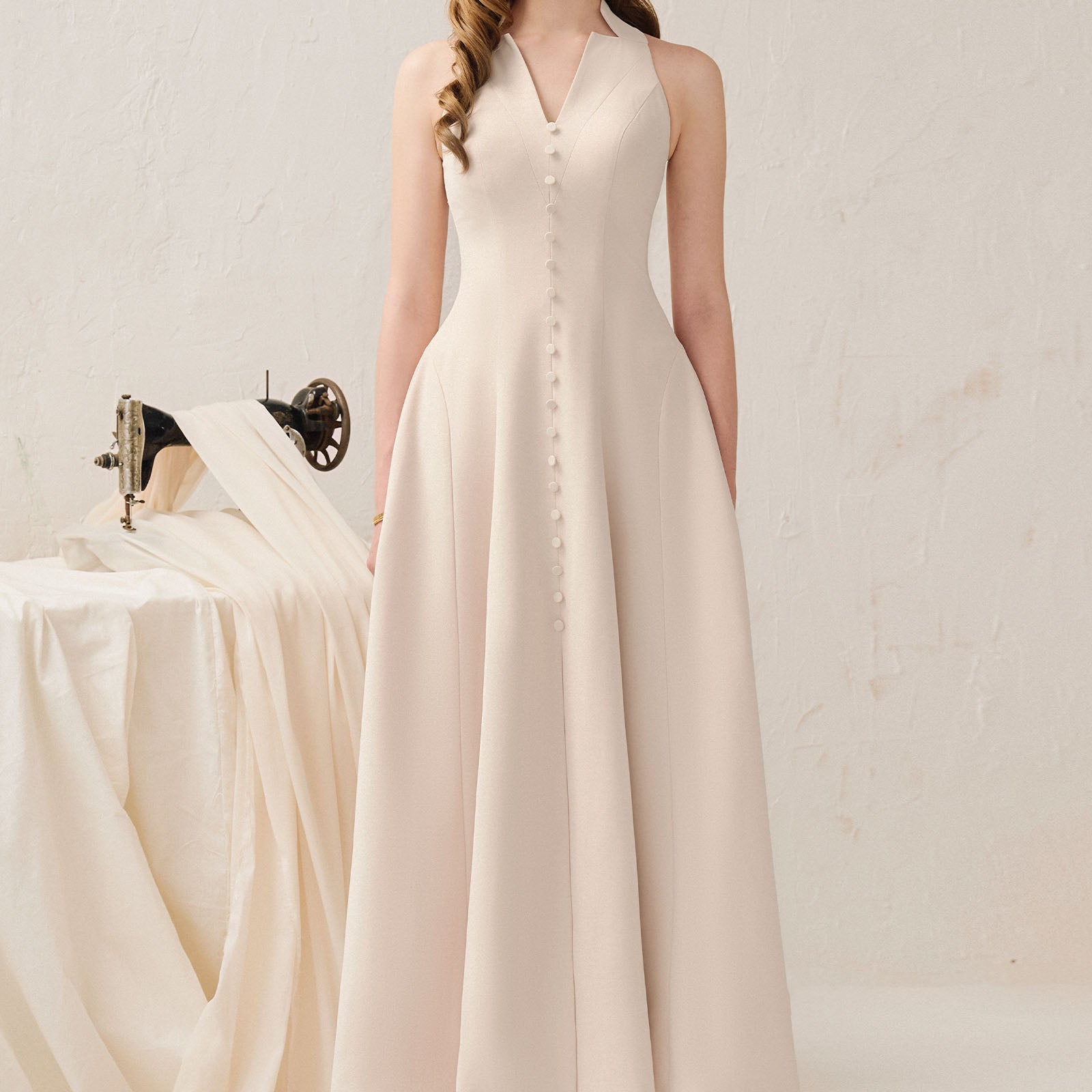 Elodie Notch Neck Midi Dress - MEAN BLVD