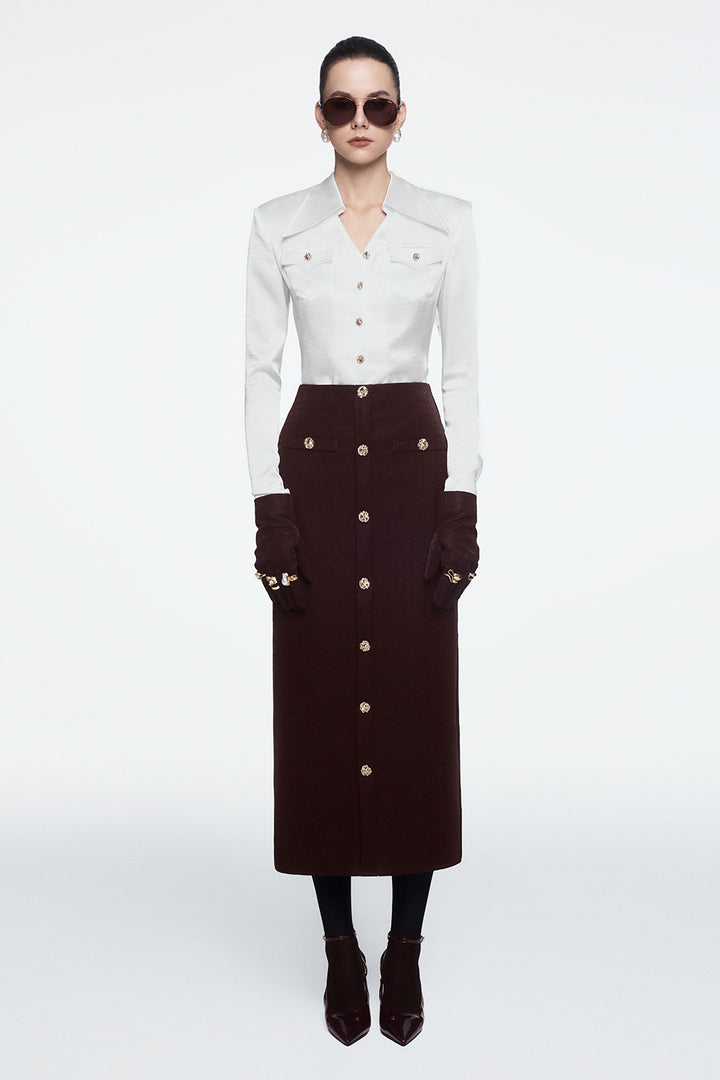 Elowen V-Neck Button Shirt - MEAN BLVD