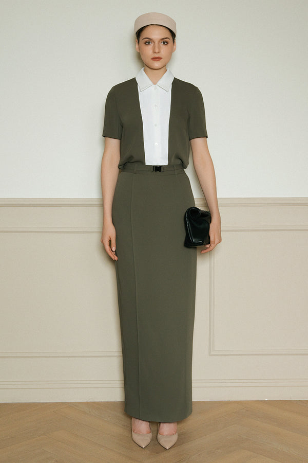 Elsa Straight Crepe Skirt - MEAN BLVD