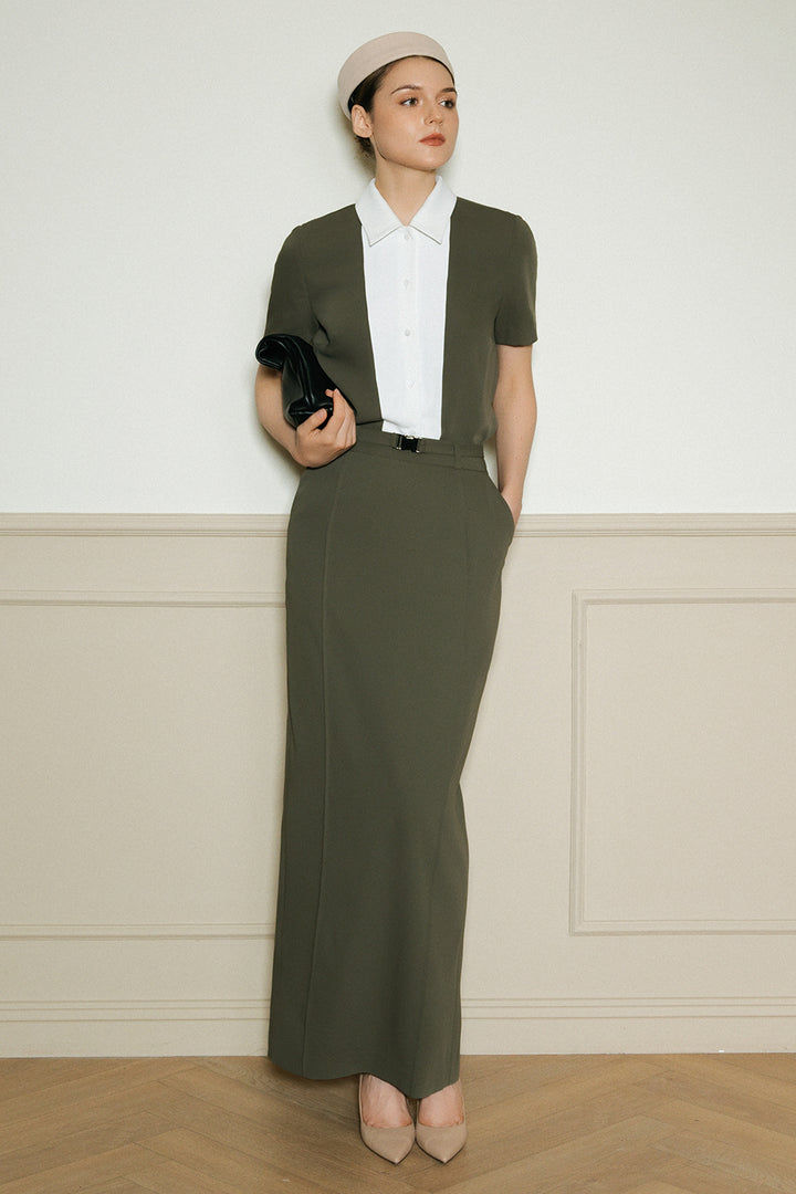 Elsa Straight Crepe Skirt - MEAN BLVD