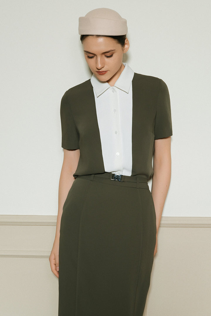 Elsa Straight Crepe Skirt - MEAN BLVD