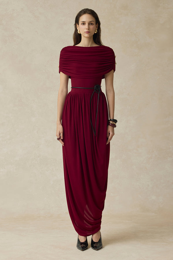 Elyra Cocoon Gathering Maxi Dress - MEAN BLVD