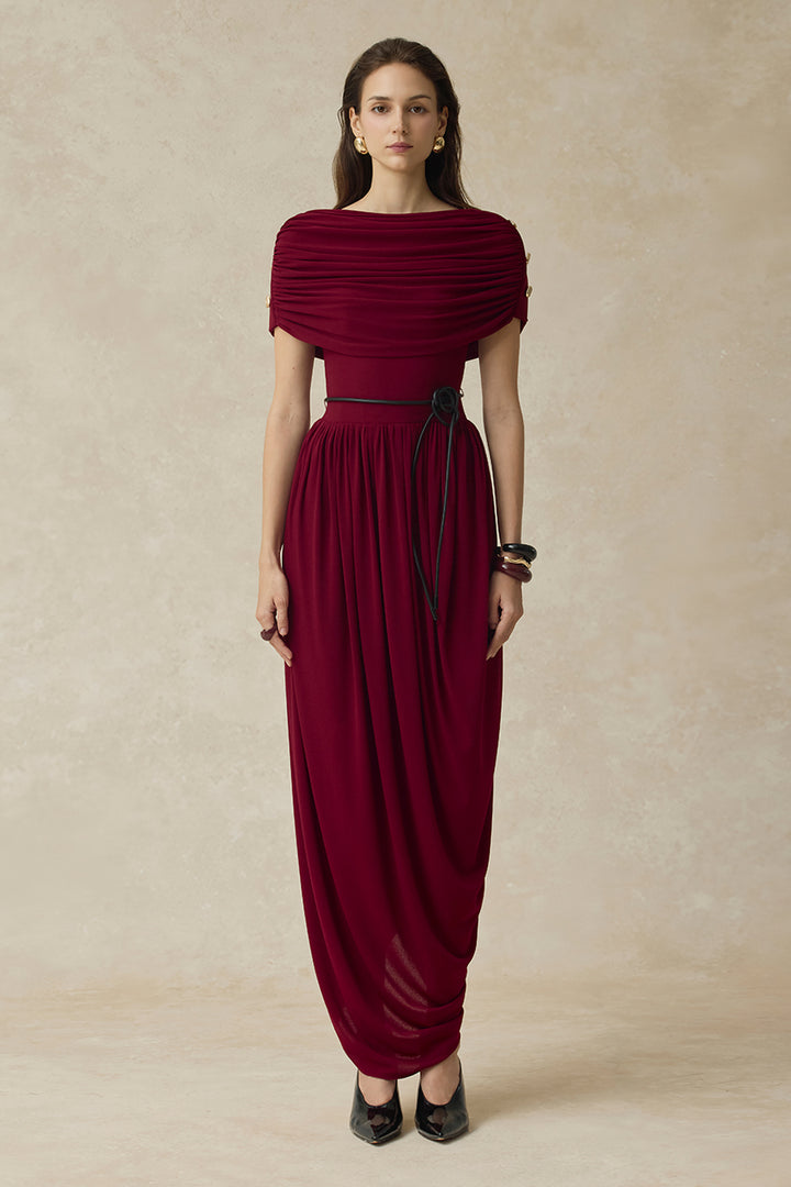 Elyra Cocoon Gathering Maxi Dress - MEAN BLVD