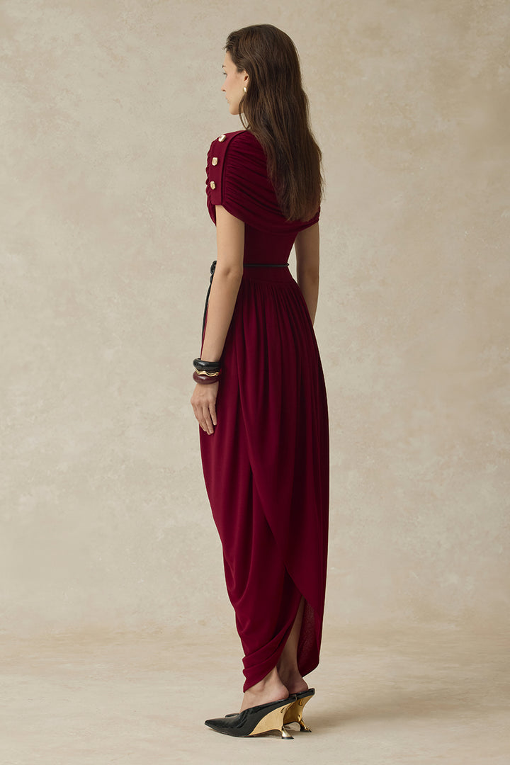 Elyra Cocoon Gathering Maxi Dress - MEAN BLVD