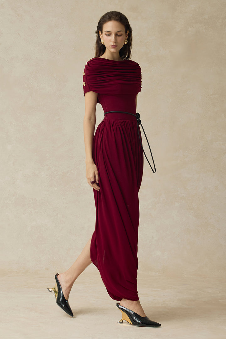 Elyra Cocoon Gathering Maxi Dress - MEAN BLVD