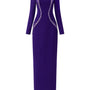 Olive Sheath Trapeze Neck Crepe Floor Length Dress