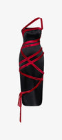 "Self-Love" Embroidered Silk Midi Dress