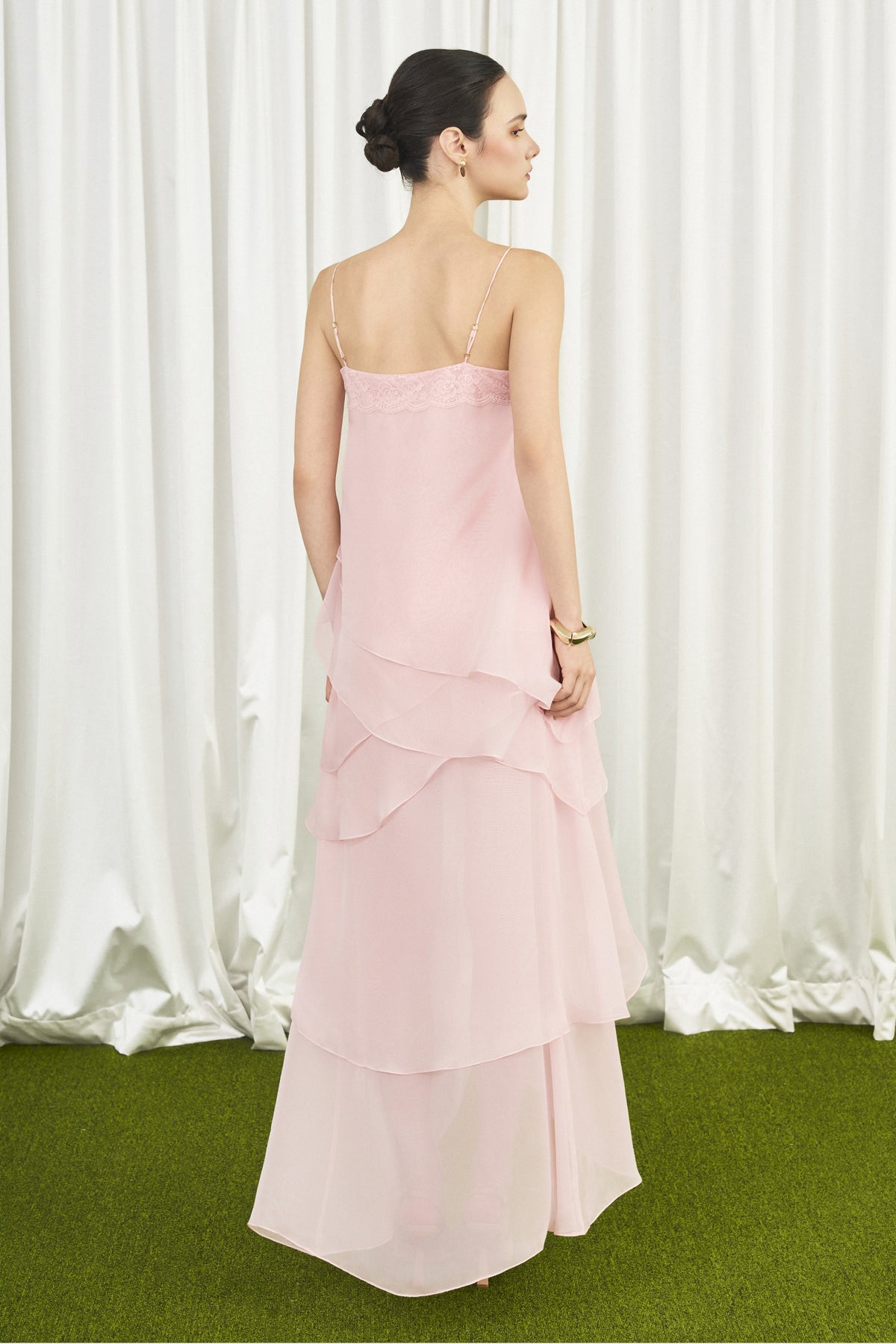 Petal Draped Midi Dress