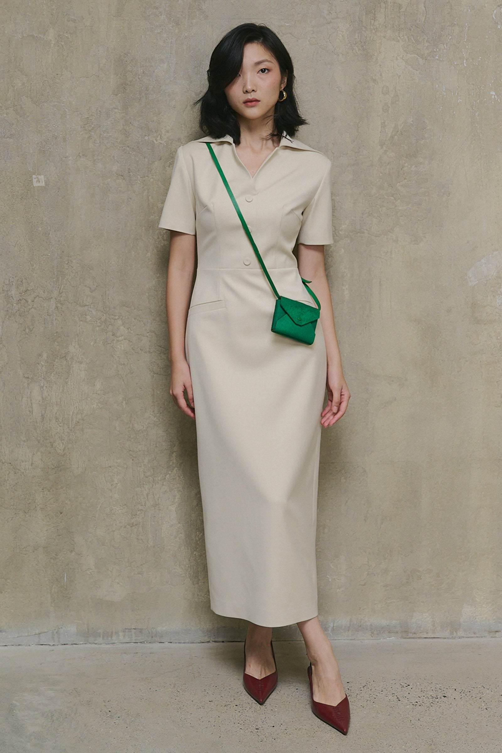 Eminence Button Midi Dress - MEAN BLVD