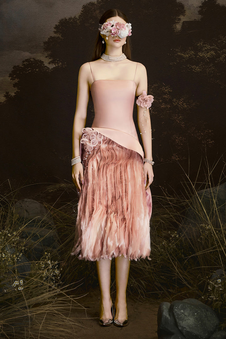 Erato Square Neck Draped Midi Dress - MEAN BLVD