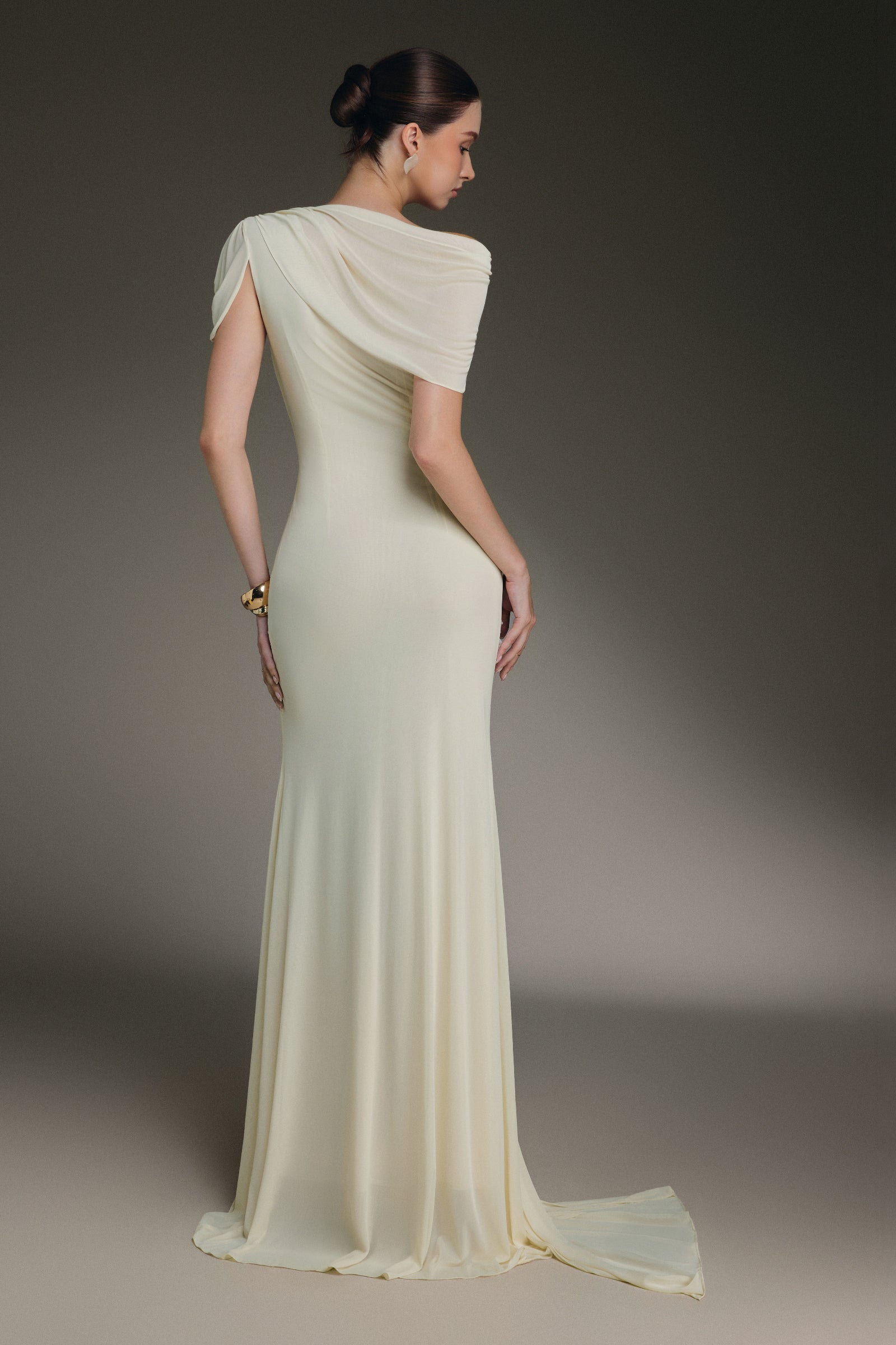 Cyra Asymmetric Neck Maxi Dress