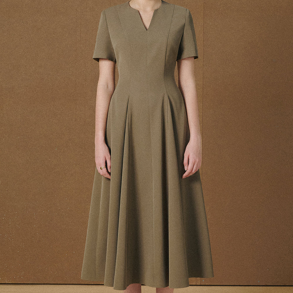 Estelle Notch Neck Midi Dress - MEAN BLVD
