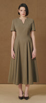 Estelle Notch Neck Midi Dress - MEAN BLVD