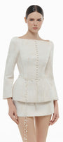 Estelle Peplum Button Blazer - MEAN BLVD