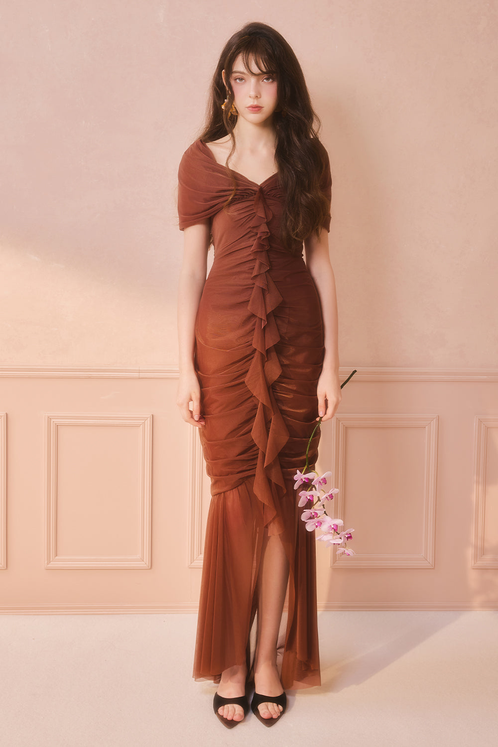 Estelle Ruched Maxi Dress - MEAN BLVD