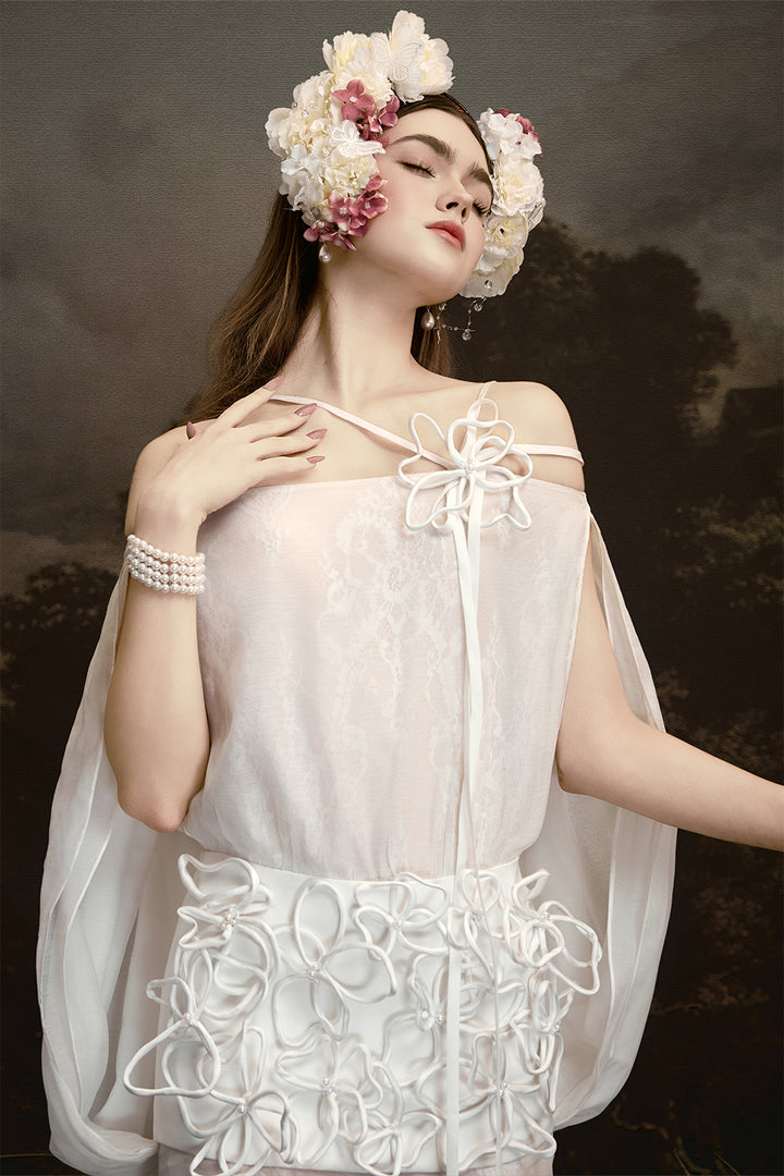 Eternal Muse Off-Shoulder Gathering Midi Dress - MEAN BLVD