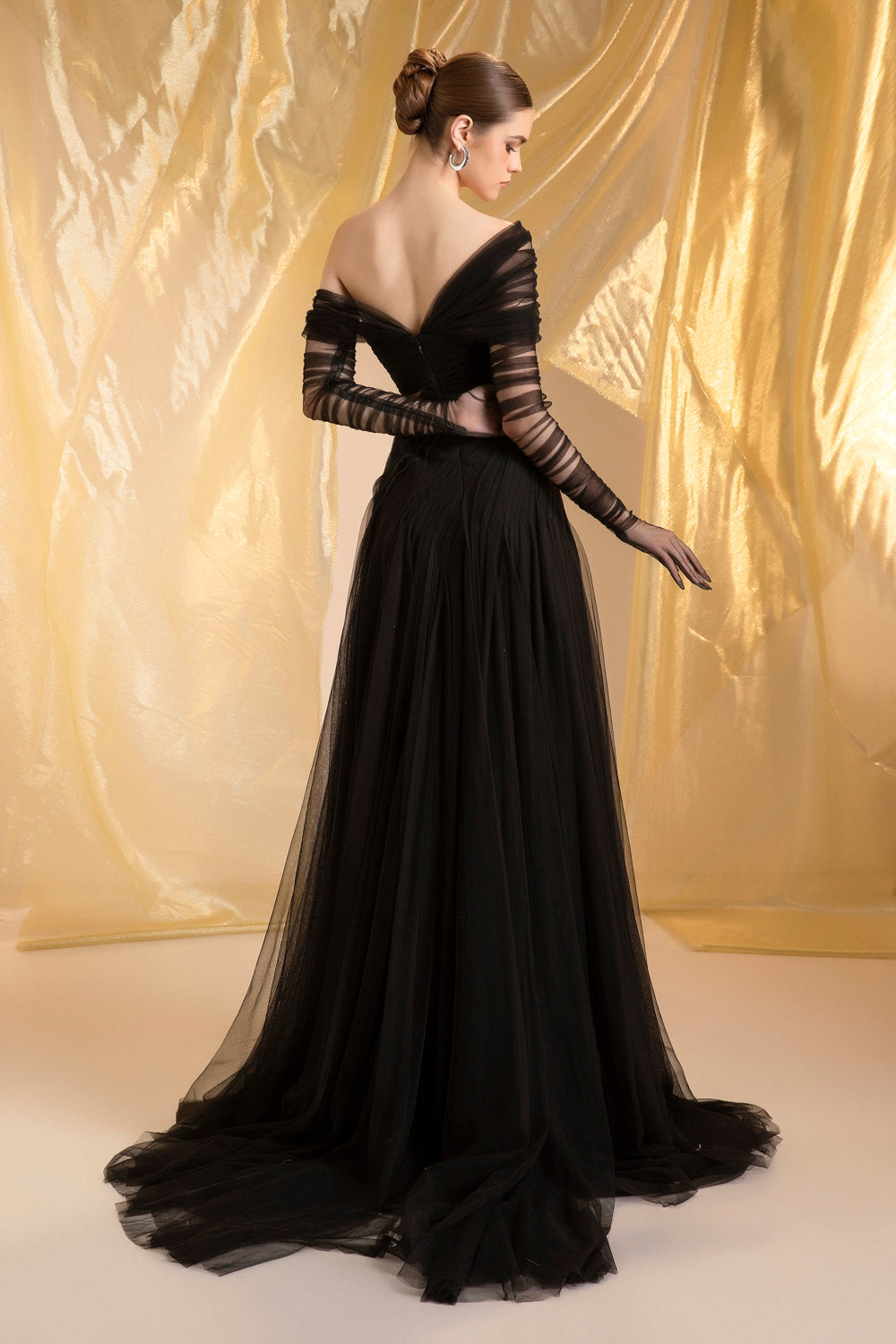 Women's Ethereal One Shoulder Draped Maxi Dress Customize Black MEAN BLVD Women's Ethereal One Shoulder Draped Maxi Dress Customize Black MEAN BLVD