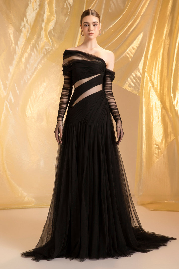 Ethereal One Shoulder Draped Maxi Dress - MEAN BLVD