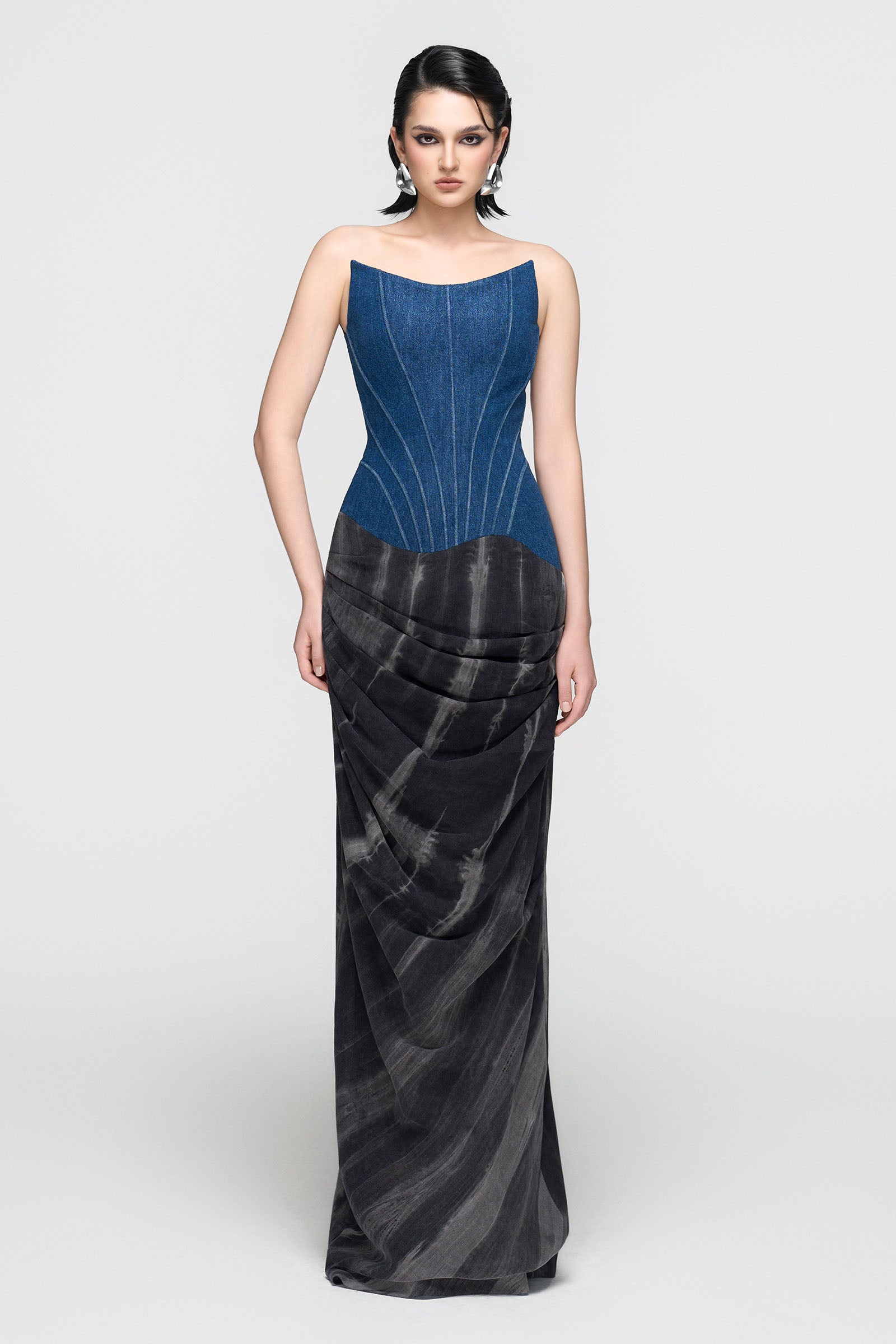 Eunoia Curved Neck Maxi Dress - MEAN BLVD