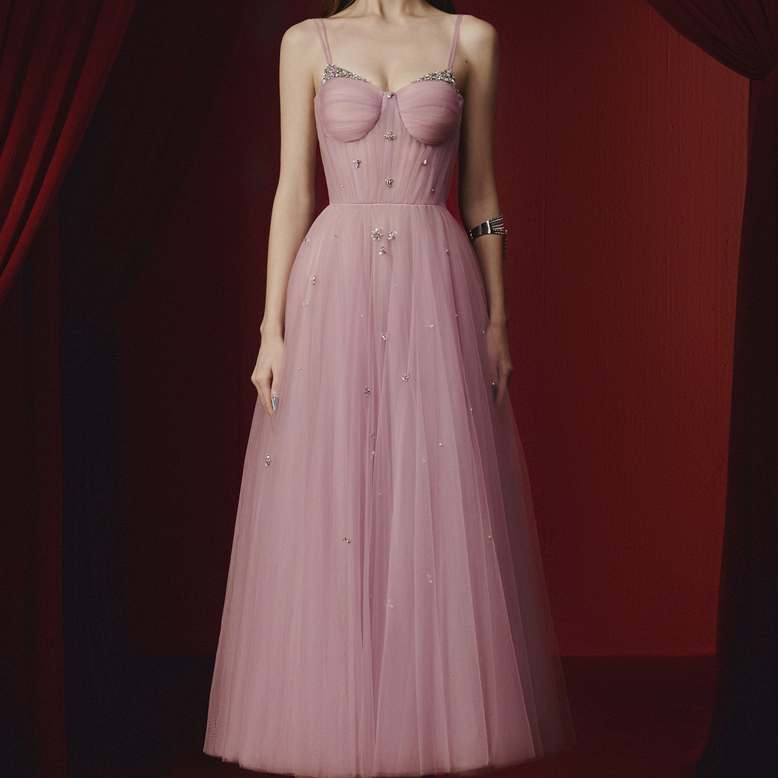 Evelyn Sweetheart Midi Dress - MEAN BLVD