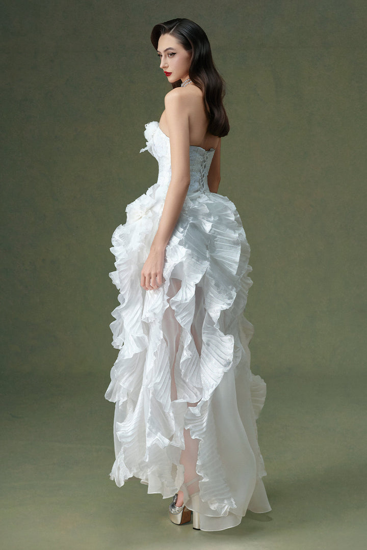 Everbloom Asymmetric Ruffle Maxi Dress - MEAN BLVD