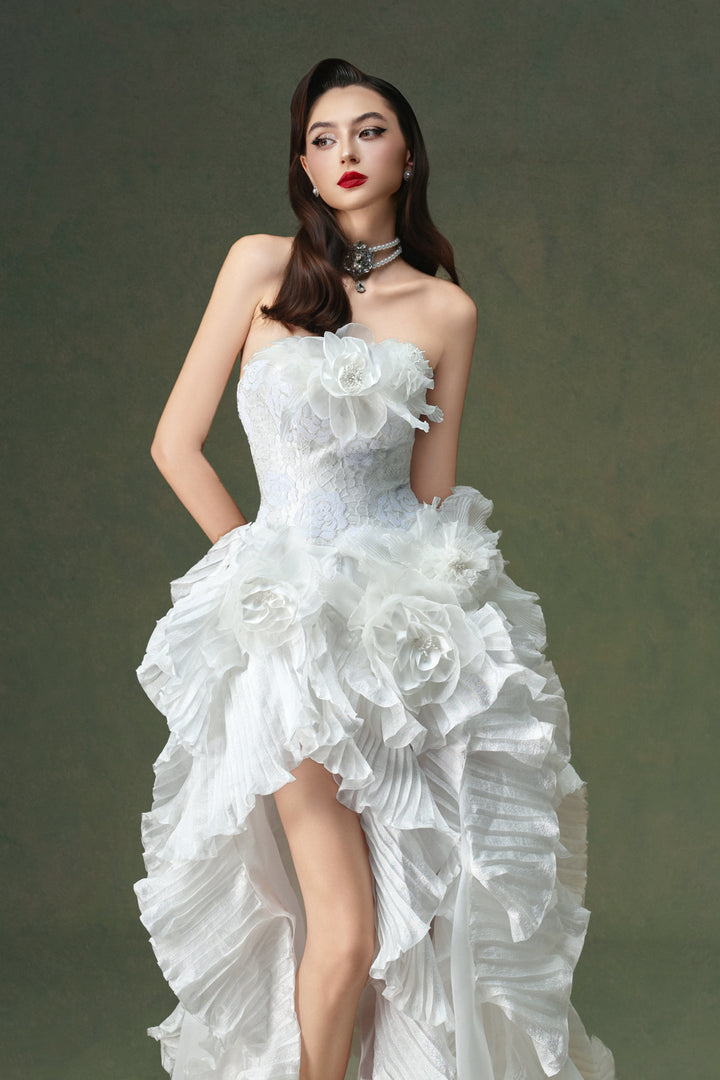 Everbloom Asymmetric Ruffle Maxi Dress - MEAN BLVD