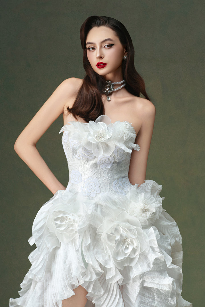 Everbloom Asymmetric Ruffle Maxi Dress - MEAN BLVD