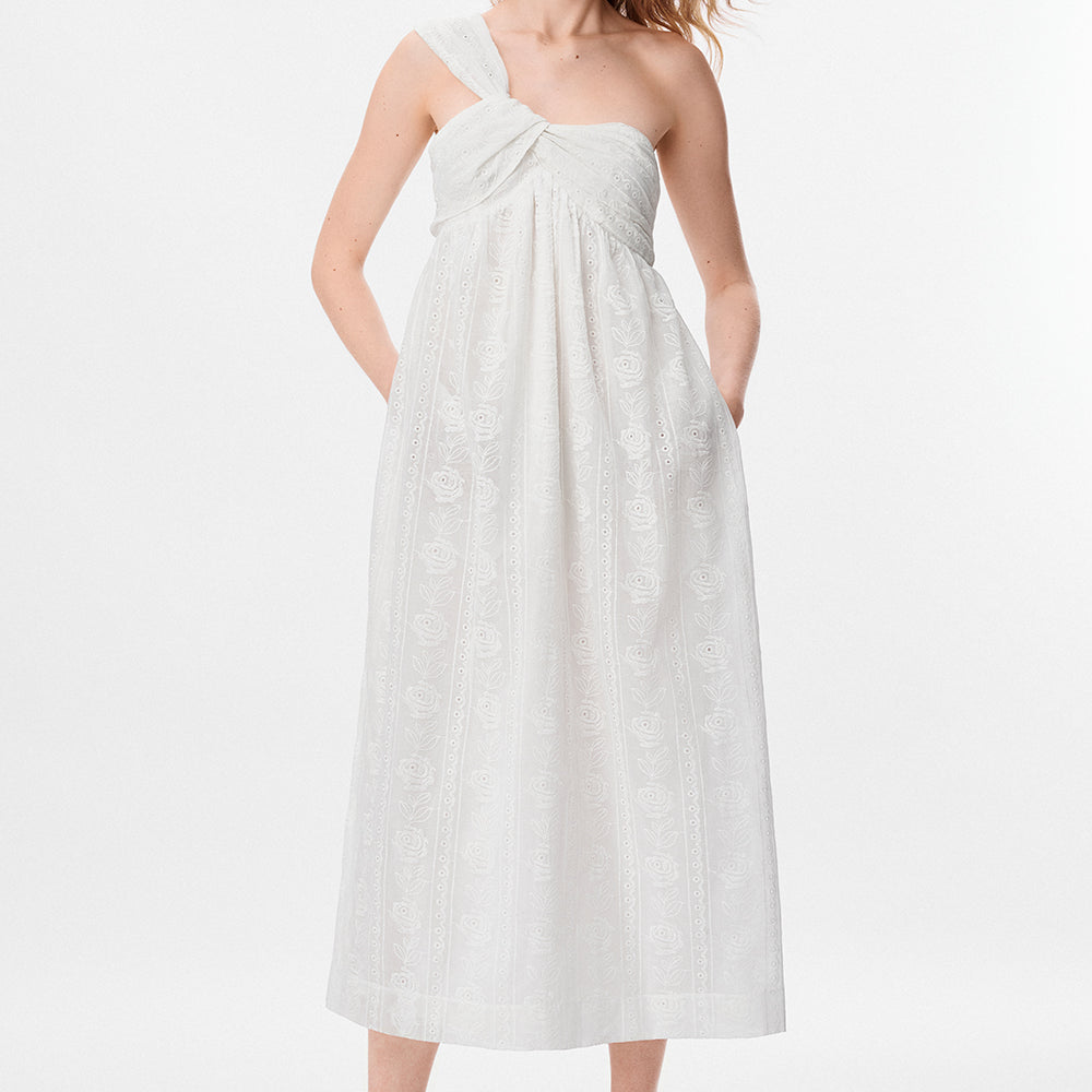 Éviane One Shoulder Midi Dress - MEAN BLVD