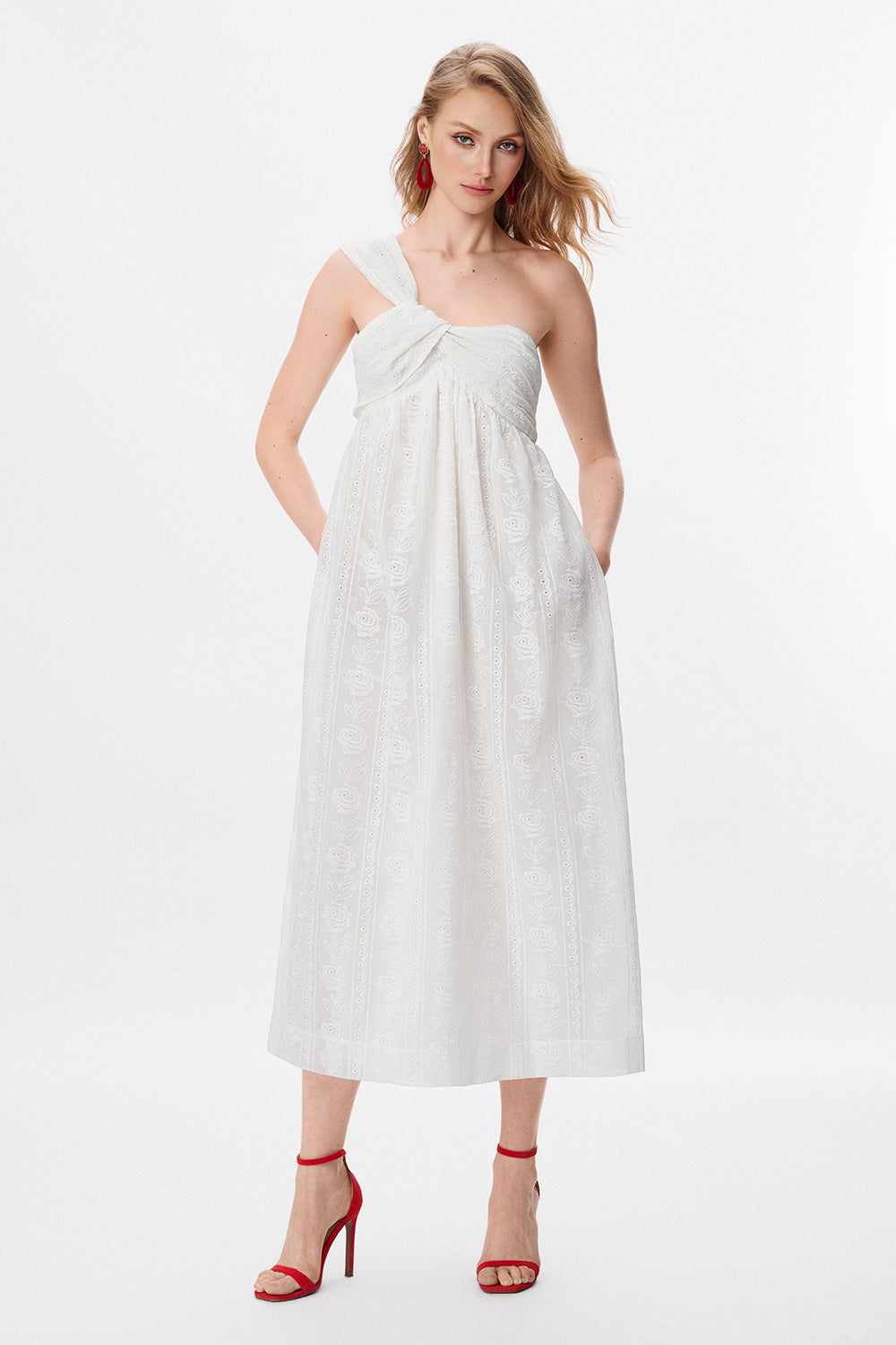 Éviane One Shoulder Midi Dress - MEAN BLVD