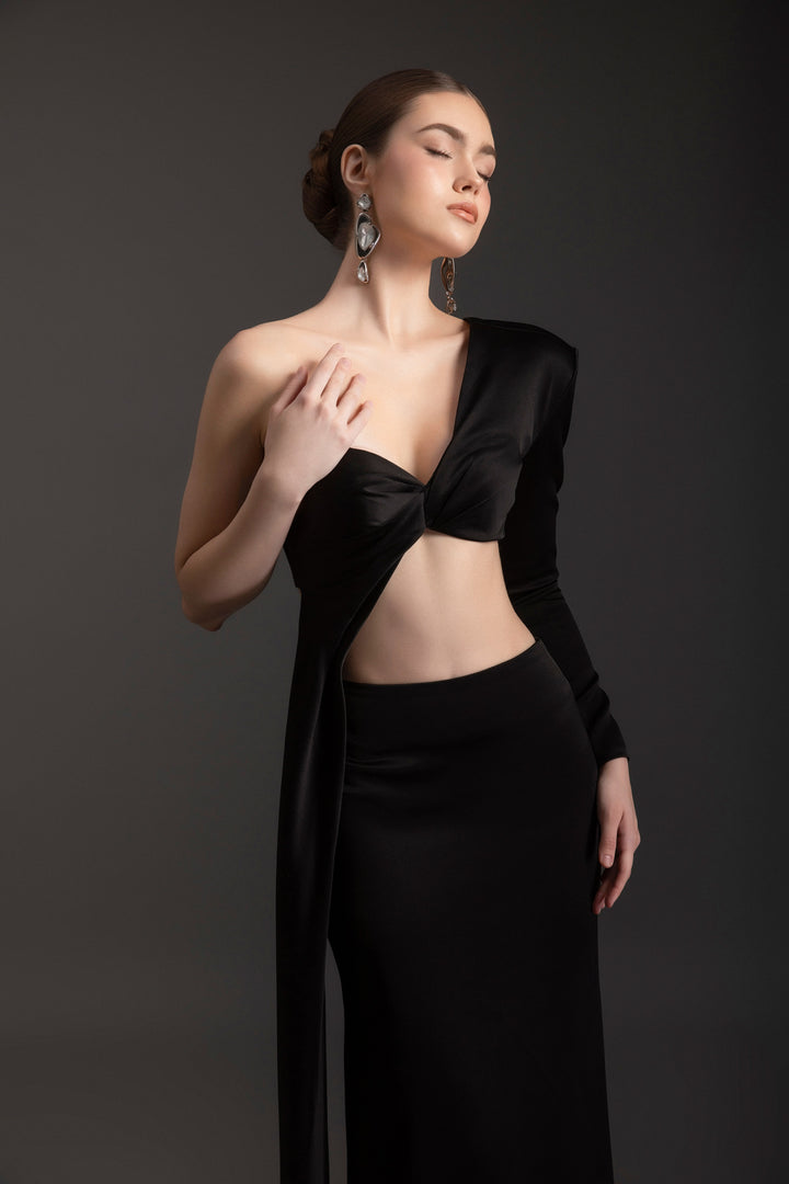 Evie One Shoulder Satin Set - MEAN BLVD