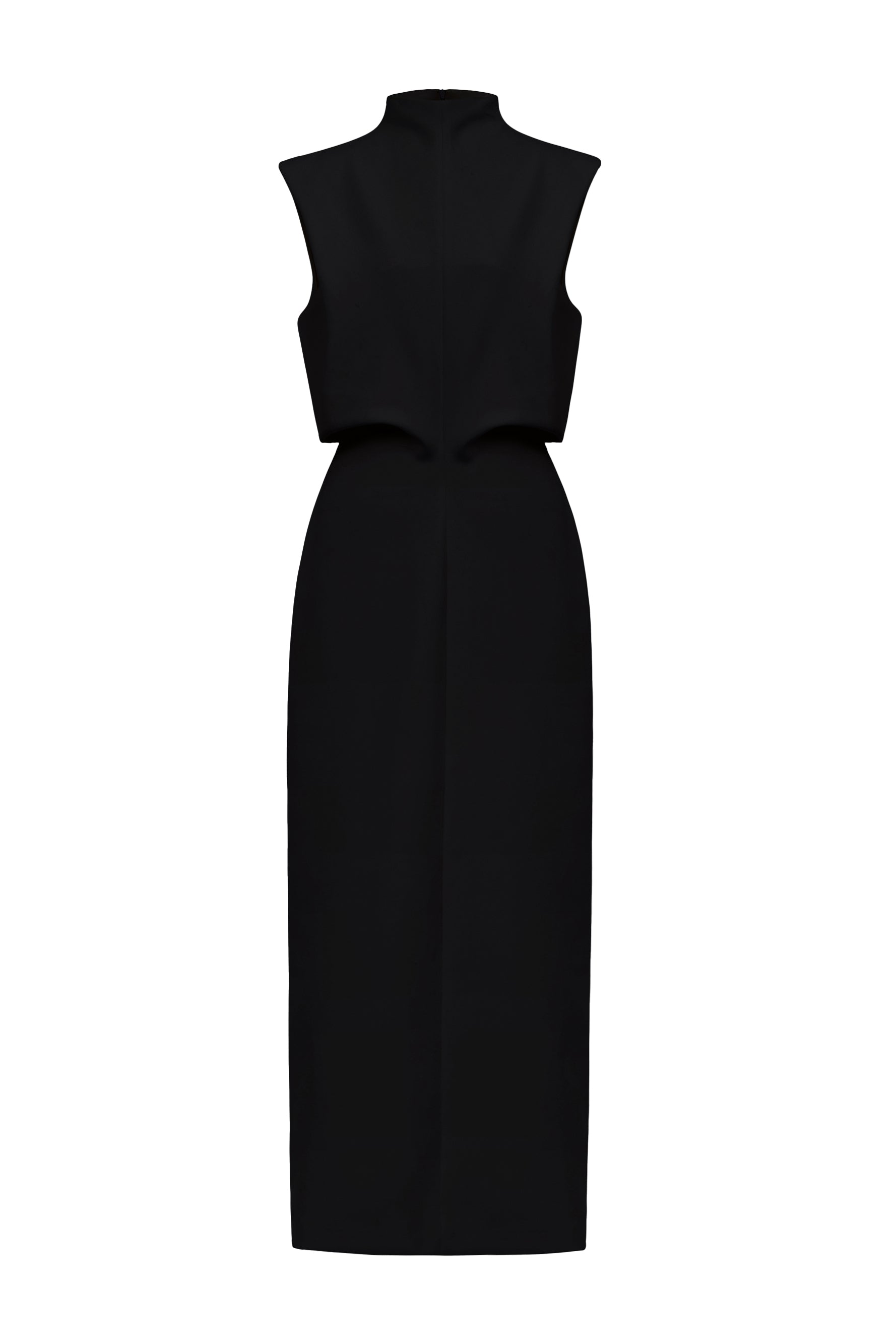 Ethel High Neck Draped Midi Dress