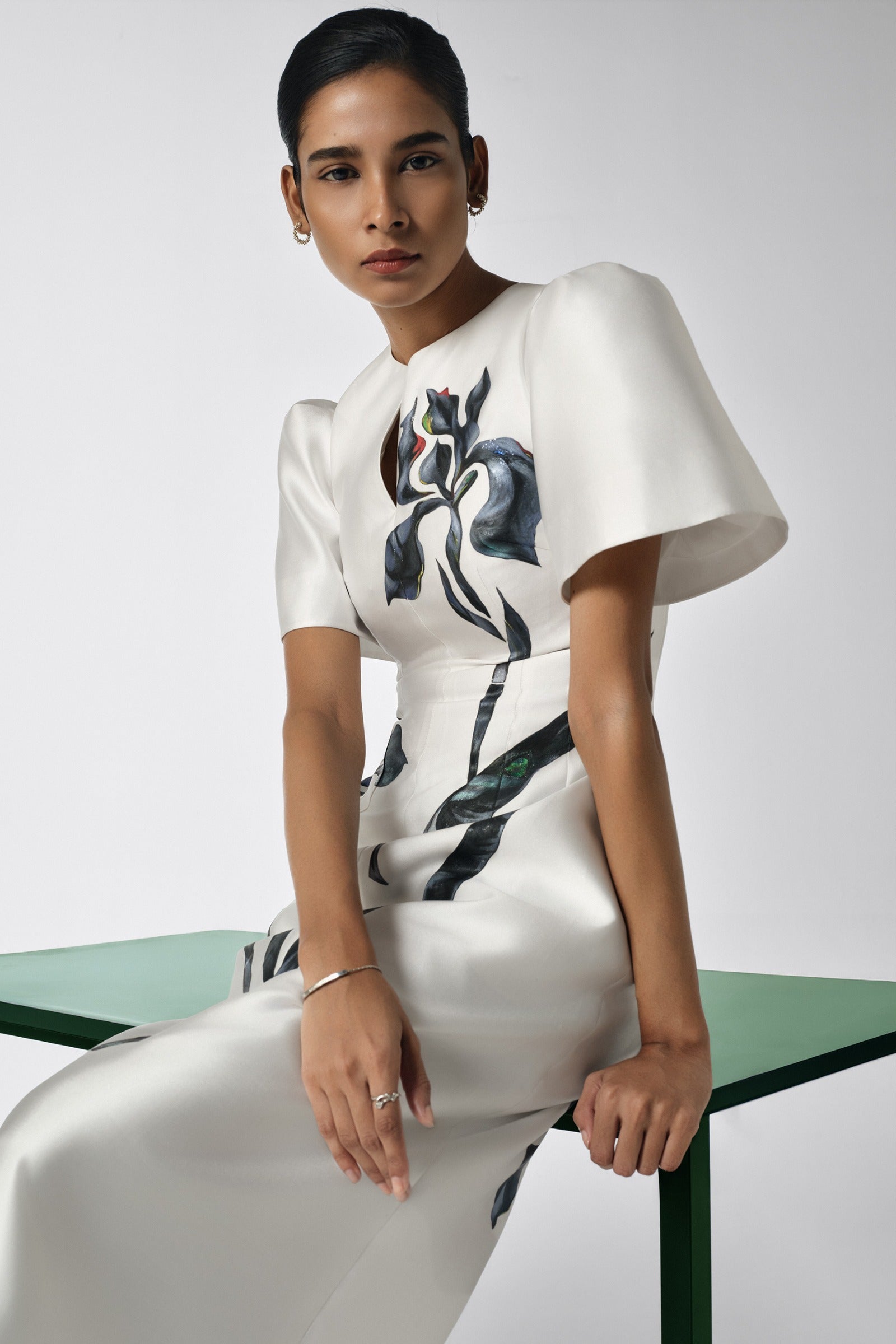 Eidos Notch Neck Midi Dress