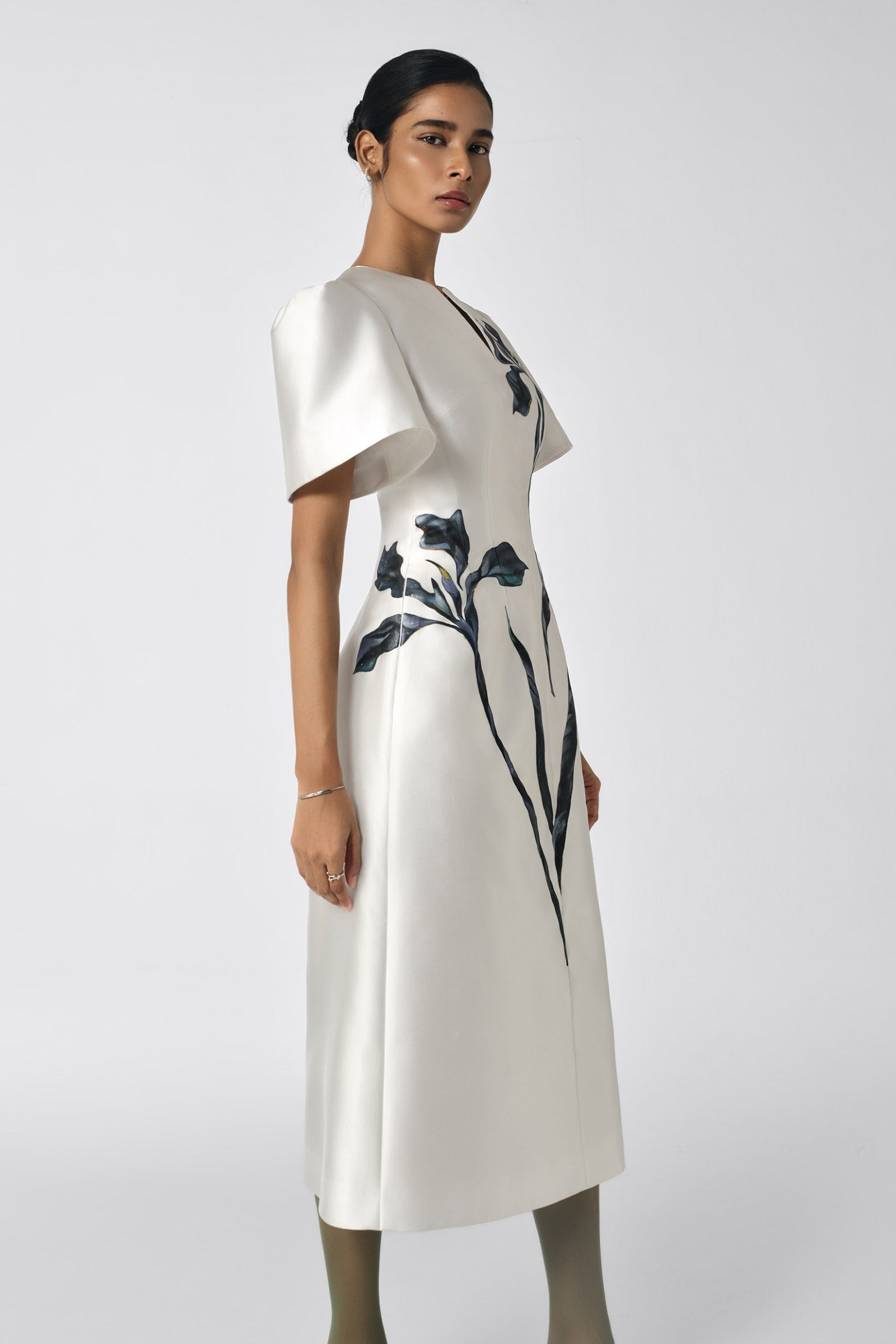Eidos Notch Neck Midi Dress